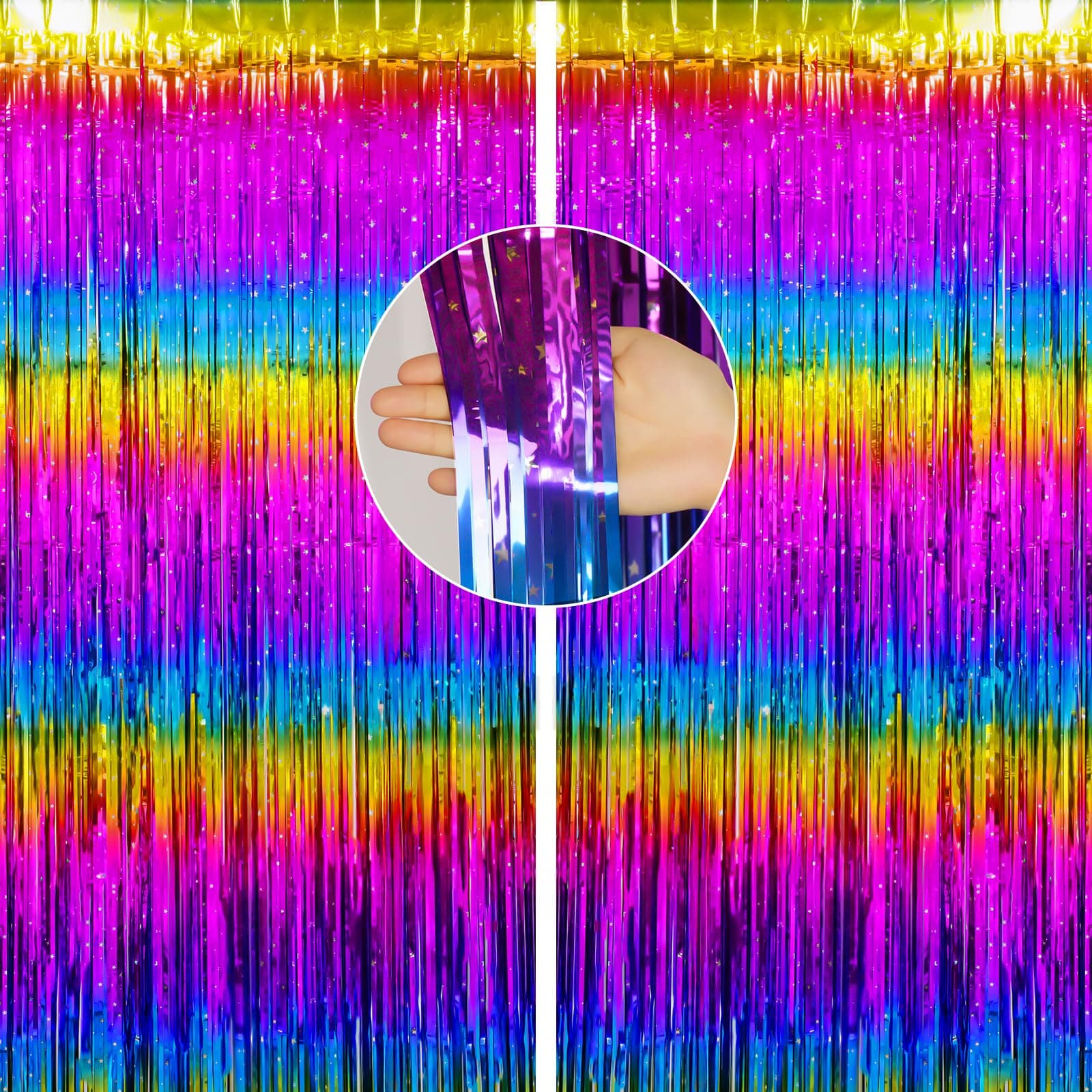 JijAcraft Lametta Vorhang Regenbogen Glitzer Deal 🌈🎉