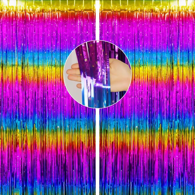 JijAcraft Lametta Vorhang Regenbogen Glitzer Deal 🌈🎉