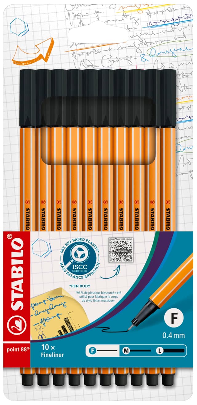 🖊️ STABILO Fineliner Point 88 - 10er Pack - Schwarz 🔥