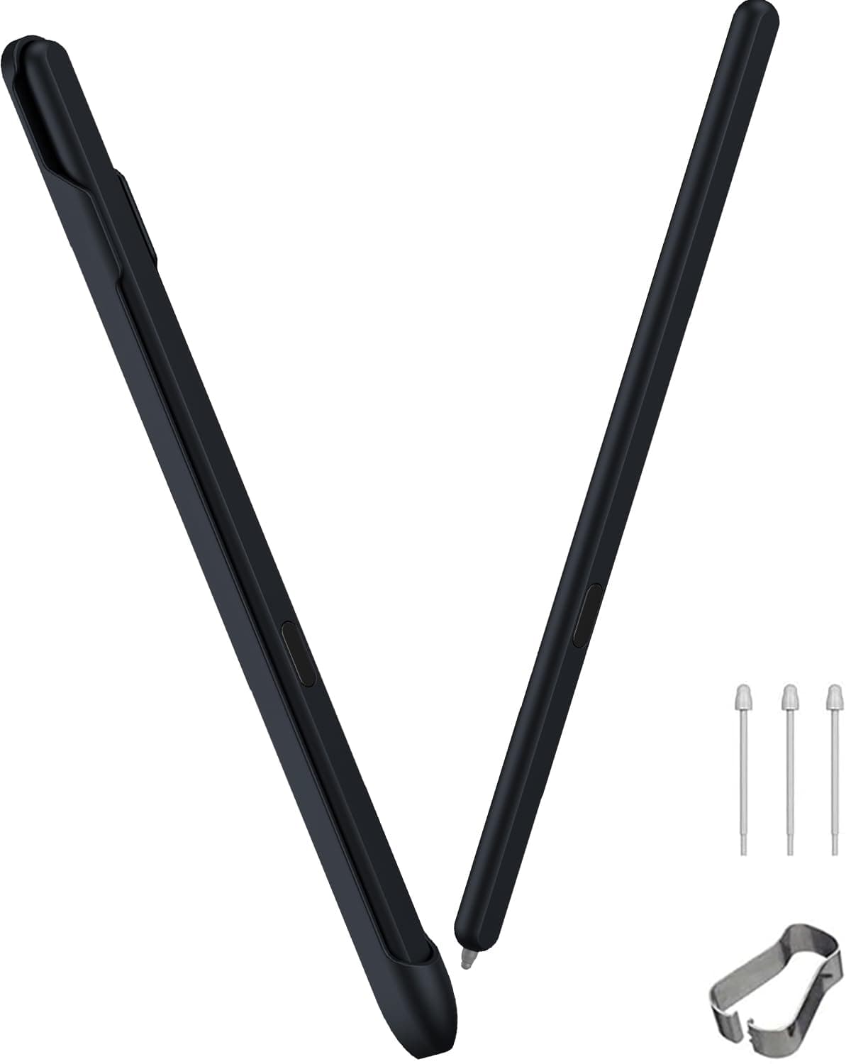 Miimall für Samsung Galaxy Z Fold 6 Stift 🖊️ [Mit Pen Slot] [3 Stück Silikon Ersatz Spitzen] [Glättes Schreiben] - Schwarz