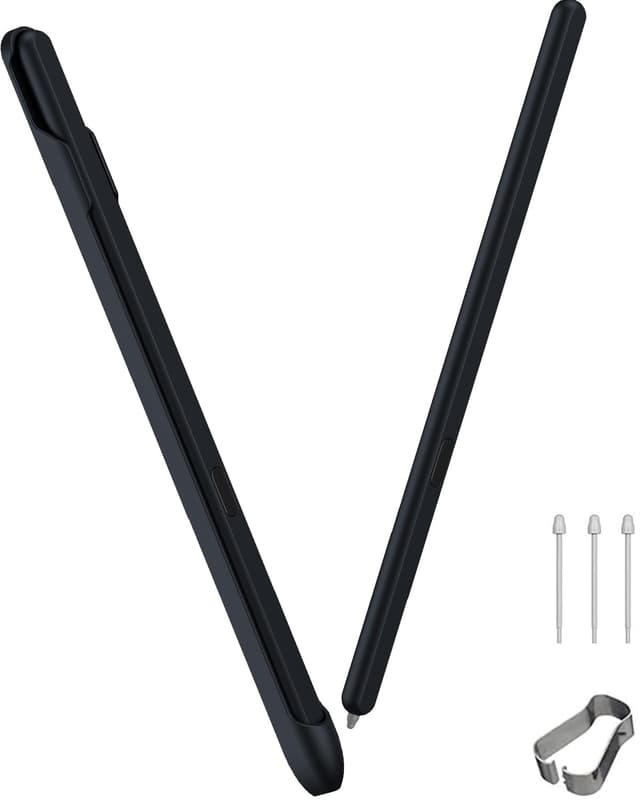 Miimall für Samsung Galaxy Z Fold 6 Stift 🖊️ [Mit Pen Slot] [3 Stück Silikon Ersatz Spitzen] [Glättes Schreiben] - Schwarz