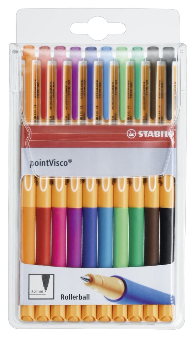 🌈 STABILO Tintenroller pointVisco 10er Pack 🌟