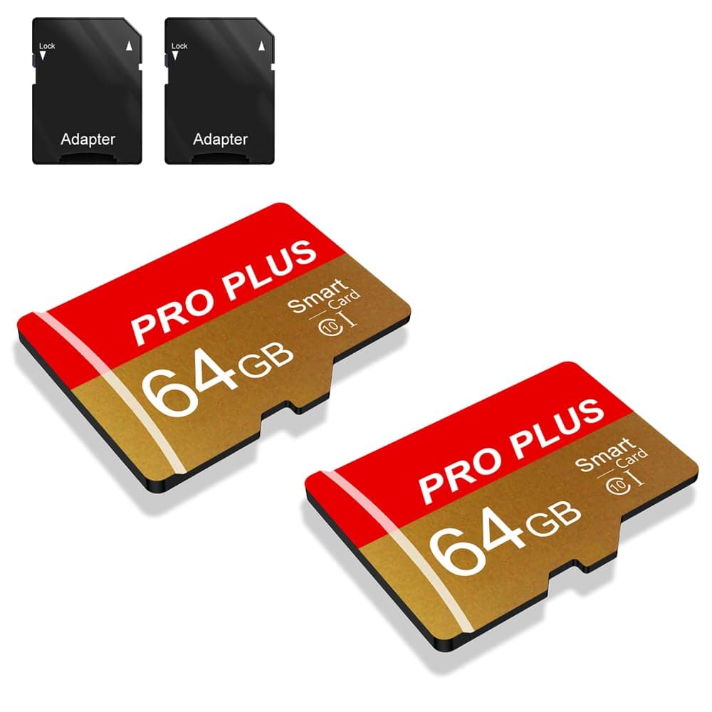 🌟 2er Pack Speicherkarte 64GB mit Adapter | Hochgeschwindigkeits-Speicherkarte