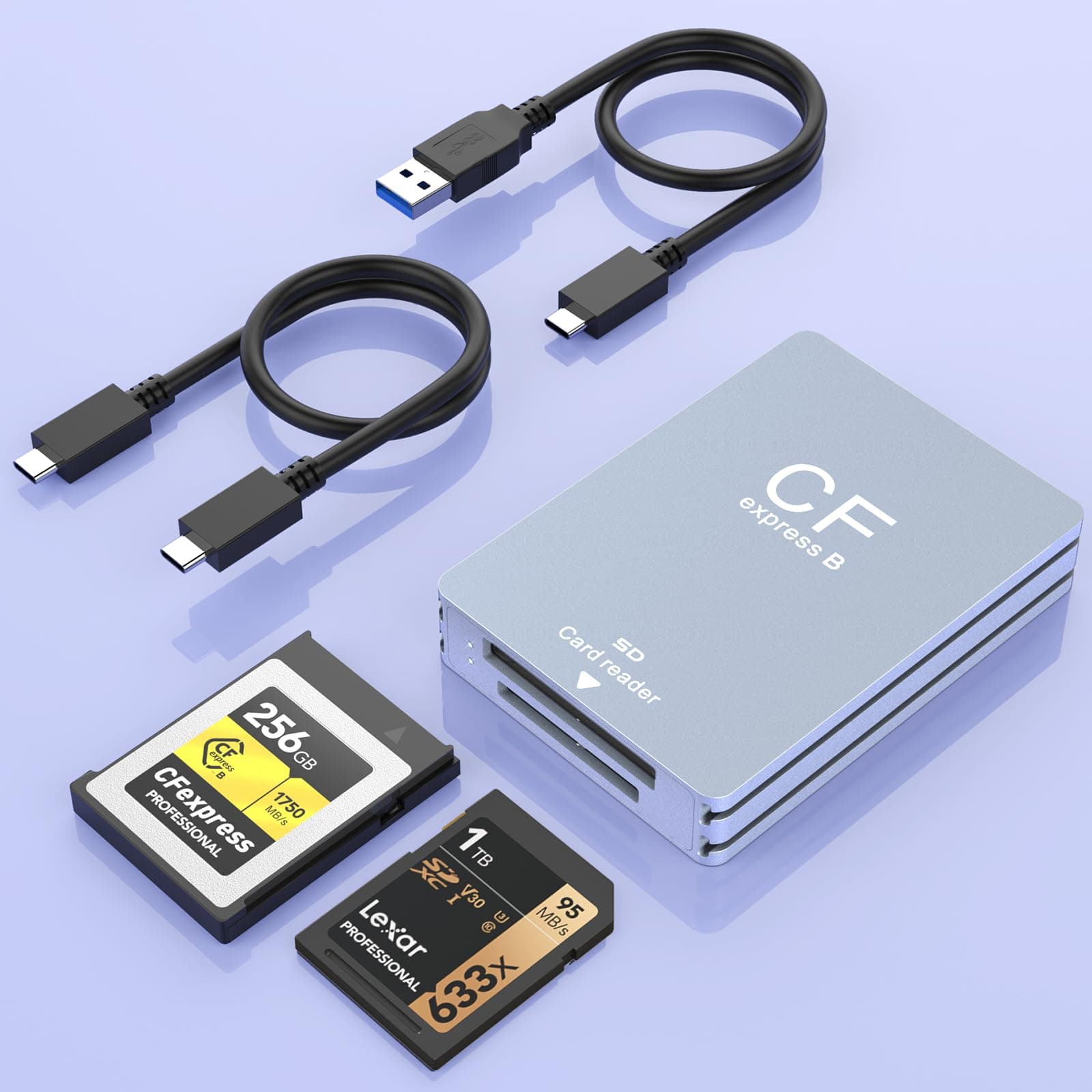 CFexpress Typ-B & SD Kartenleser 2-in-1 📸 USB 3.1 Gen2 10Gbps