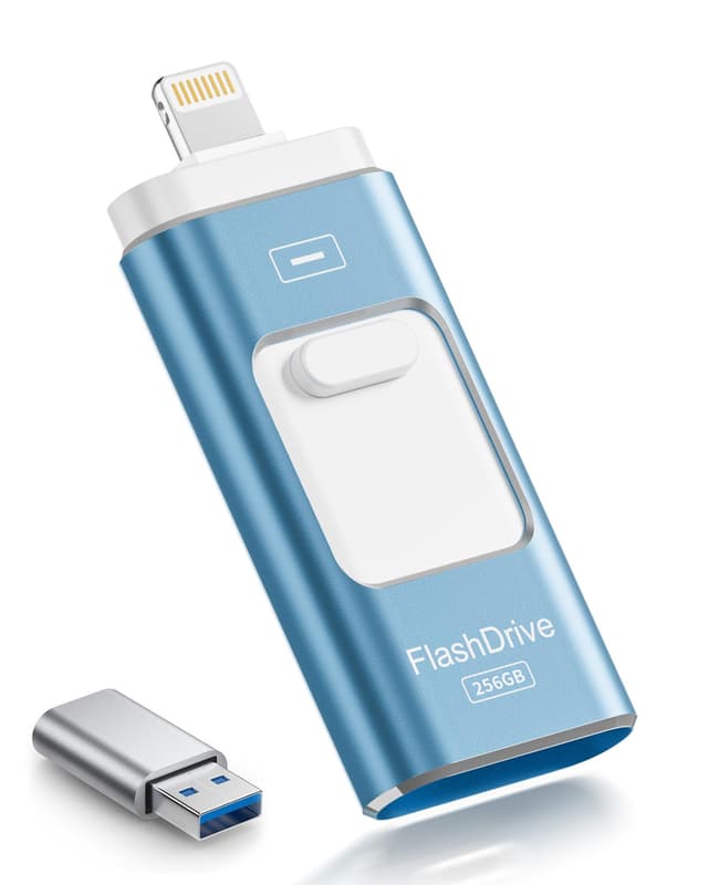 📱🔋 ROSPE USB Stick 256 GB für iPhone | MFi-zertifiziert & 3-in-1 Flash-Laufwerk