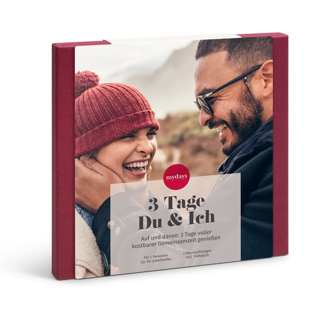 🎁 mydays Geschenkbox 3 Tage Du & Ich - Romantischer Kurzurlaub für 2 ❤️