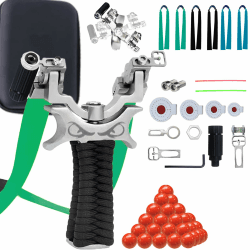 NWIWI Steinschleuder & Zwille Set 🎯 360° drehbarer Bügelkopf - Outdoor Sportschleuder Angebot bei HelloDeals