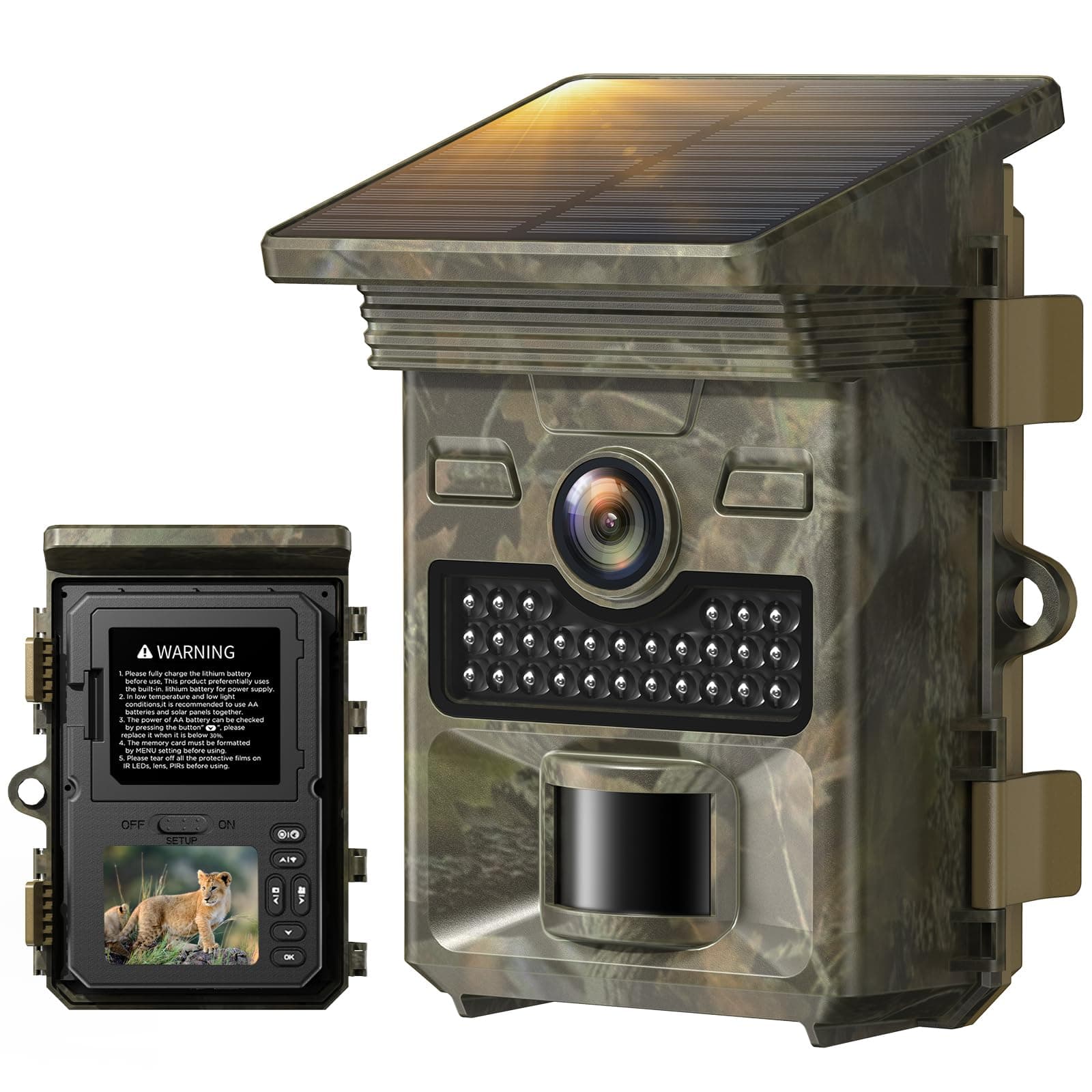 🌿📷 VOOPEAK Solar Wildkamera 4K 48 MP | Bewegungsmelder | Nachtsicht | IP66 Wasserdicht