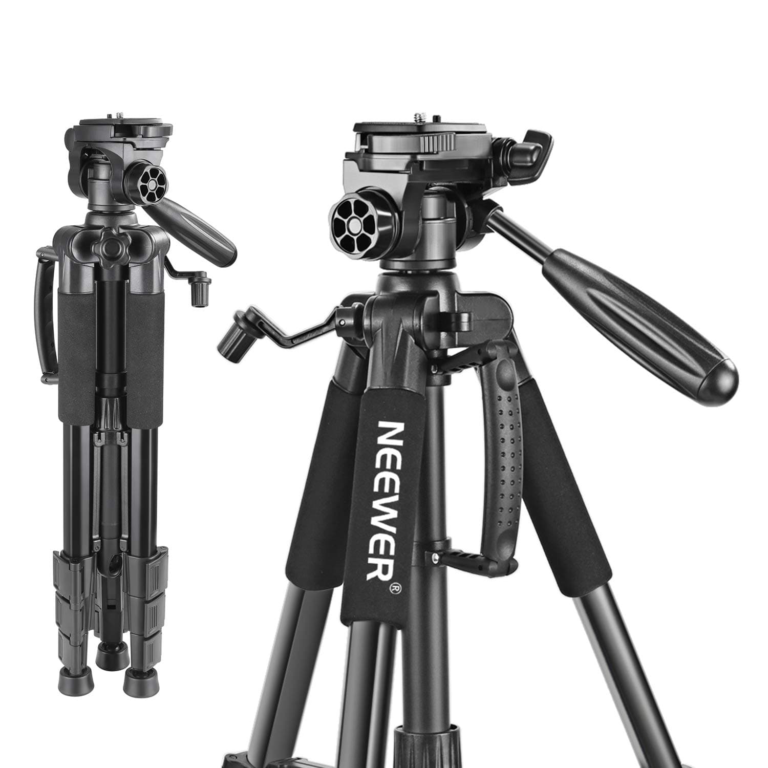 📸 Neewer tragbares Aluminium-Kamera-Stativ 142cm Schwarz(SAB234) 🌟
