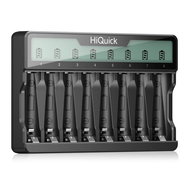 🔋🔌 HiQuick Akku Ladegerät für AA AAA Batterien mit LCD Anzeige ladegerat 🌟