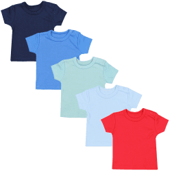 😍👶👕 TupTam Baby Jungen Kurzarm T-Shirt Set 5er - Rot Dunkelblau Blau Grün Hellblau Angebot bei HelloDeals