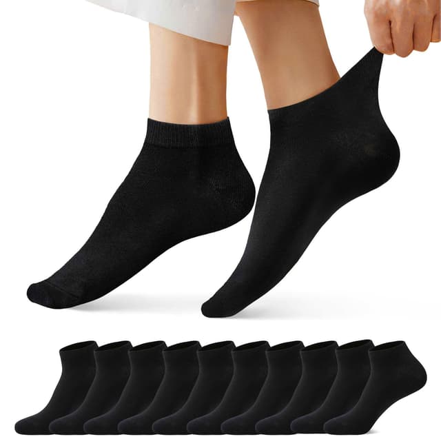 FALARY Sneaker Socken Herren Damen 10 Paar Schwarz 🏃‍♂️🧦