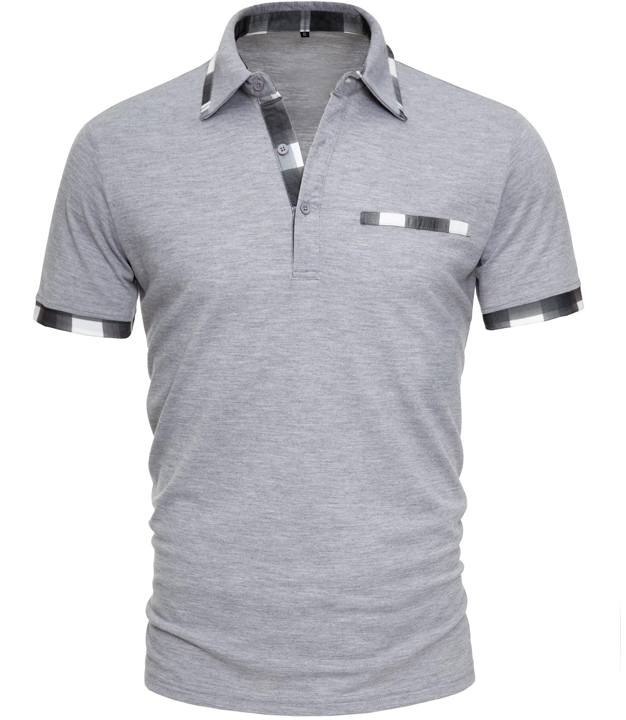 🏌️‍♂️ GLESTORE Poloshirt Herren Kurzarm Golf PoloHemd Männer Sommer Polo Hemden T Shirt L Hellgrau