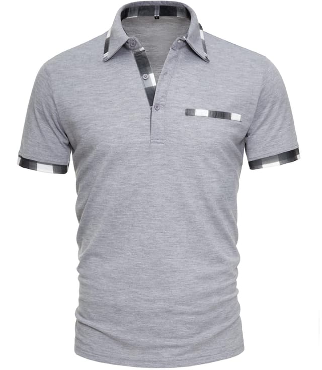 🏌️‍♂️ GLESTORE Poloshirt Herren Kurzarm Golf PoloHemd Männer Sommer Polo Hemden T Shirt L Hellgrau