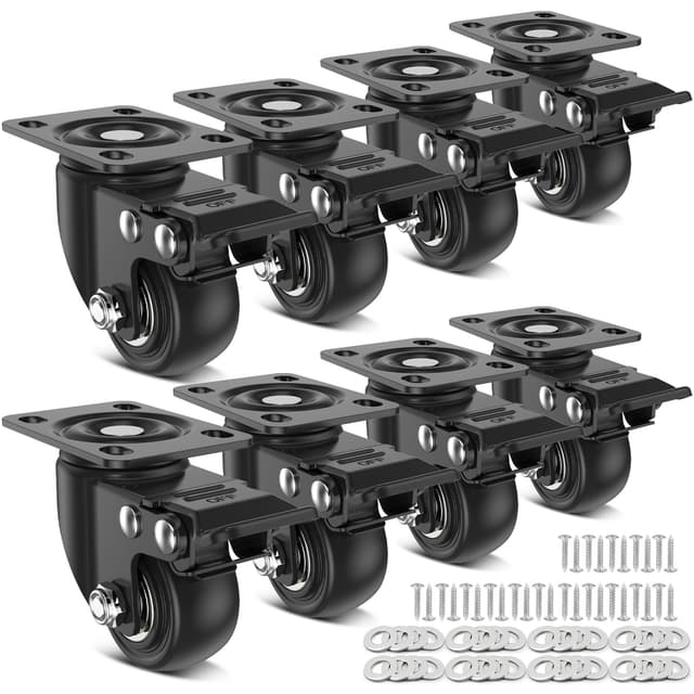 Deutnart Schwerlastrollen, 50mm Robuste Möbelrollen - 8er Rollen Set