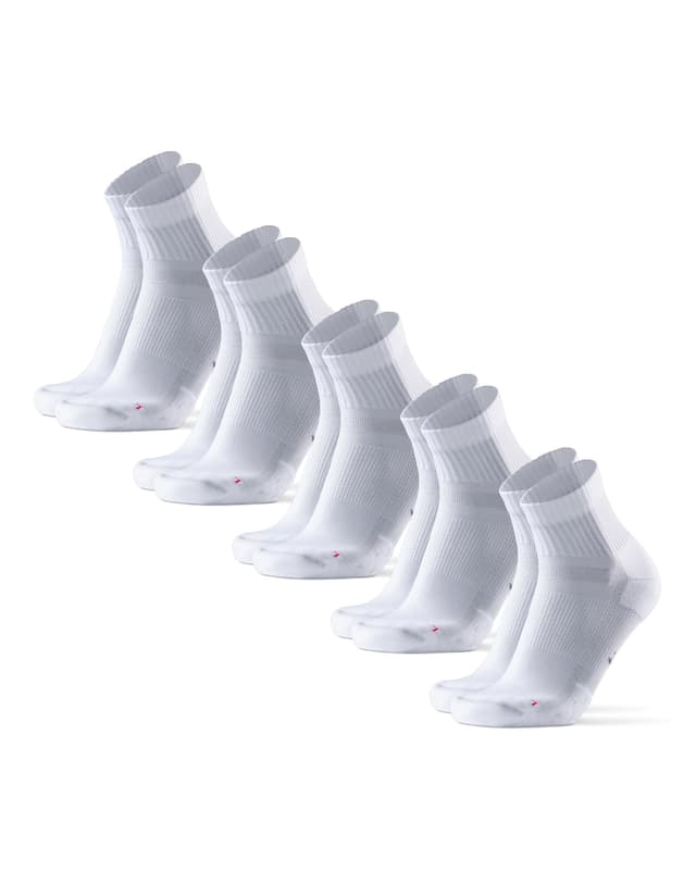 DANISH ENDURANCE Quarter Laufsocken, 5 Paar 39-42 Weiß 🏃‍♂️🏃‍♀️