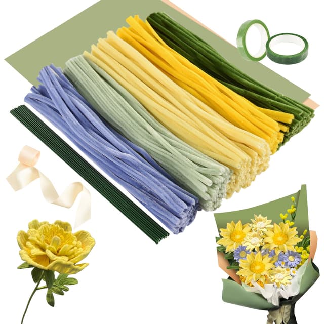 Joyblossom 300 Stück Sonnenblumen Pfeifenreiniger Blumen Set 🌻🎁