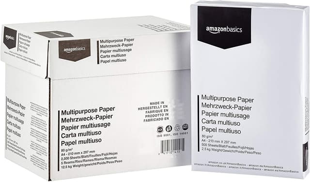 🖨️ Amazon Basics Druckerpapier - 5 Packungen | 2.500 Blatt