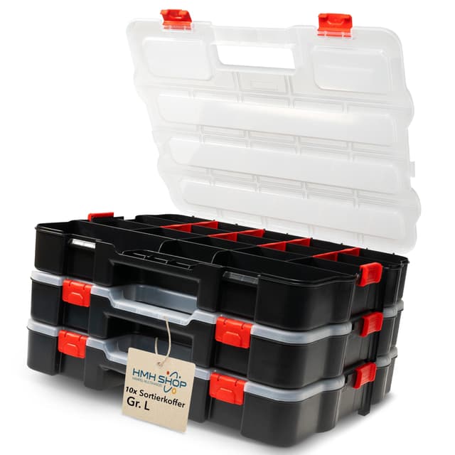 🔧🧰 Werkzeugkoffer leer Organizer L Sortierbox Set 🧰🔧