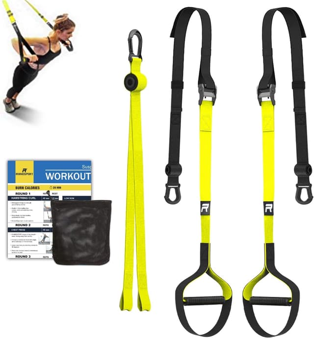 🏋️‍♂️ RHINOSPORT Schlingentrainer Sling Trainer Set - Gelb 🏋️‍♀️