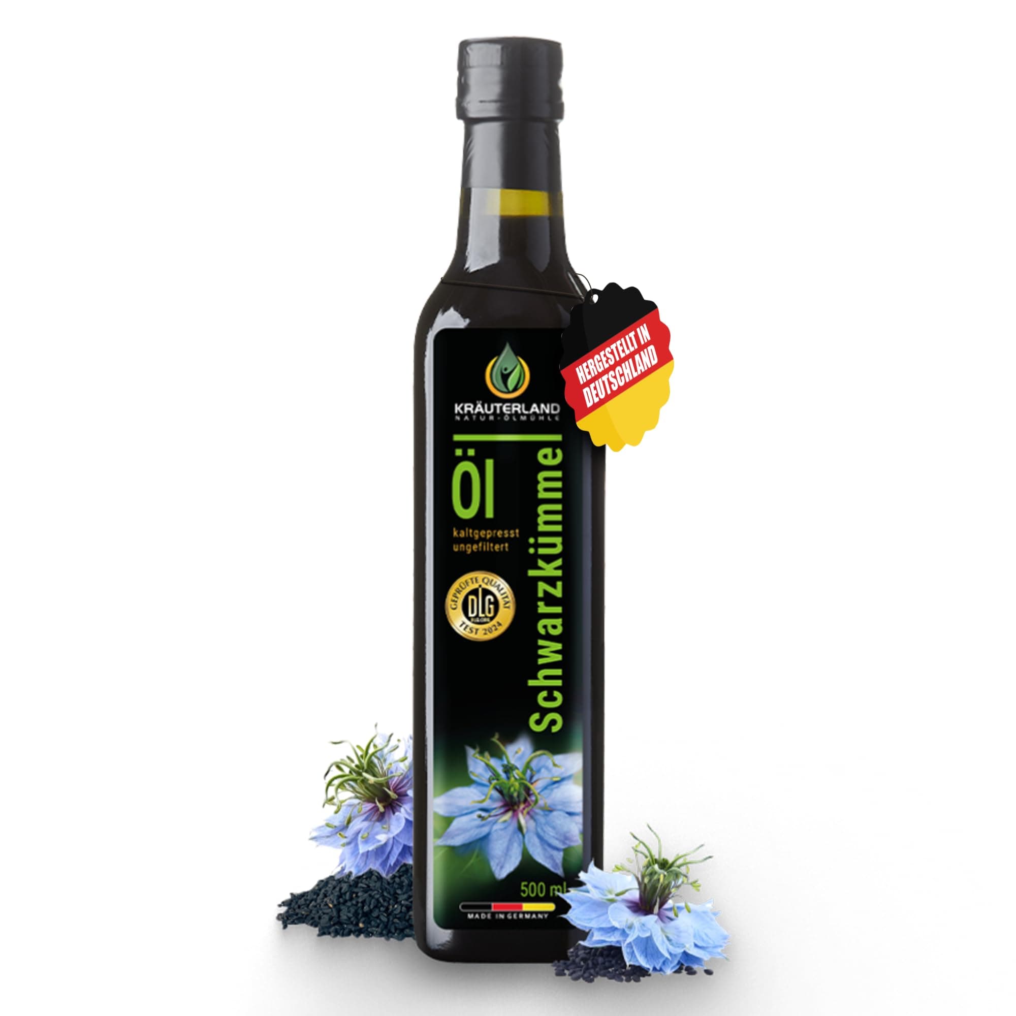 🌿 Kräuterland Schwarzkümmelöl 500ml | Naturrein & Frisch 🌿