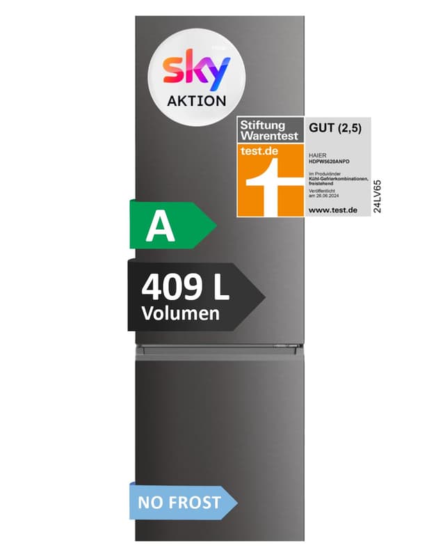 Haier Kühl Gefrierkombination XL-Fassungsvermögen 409L 🌬️🍏📱
