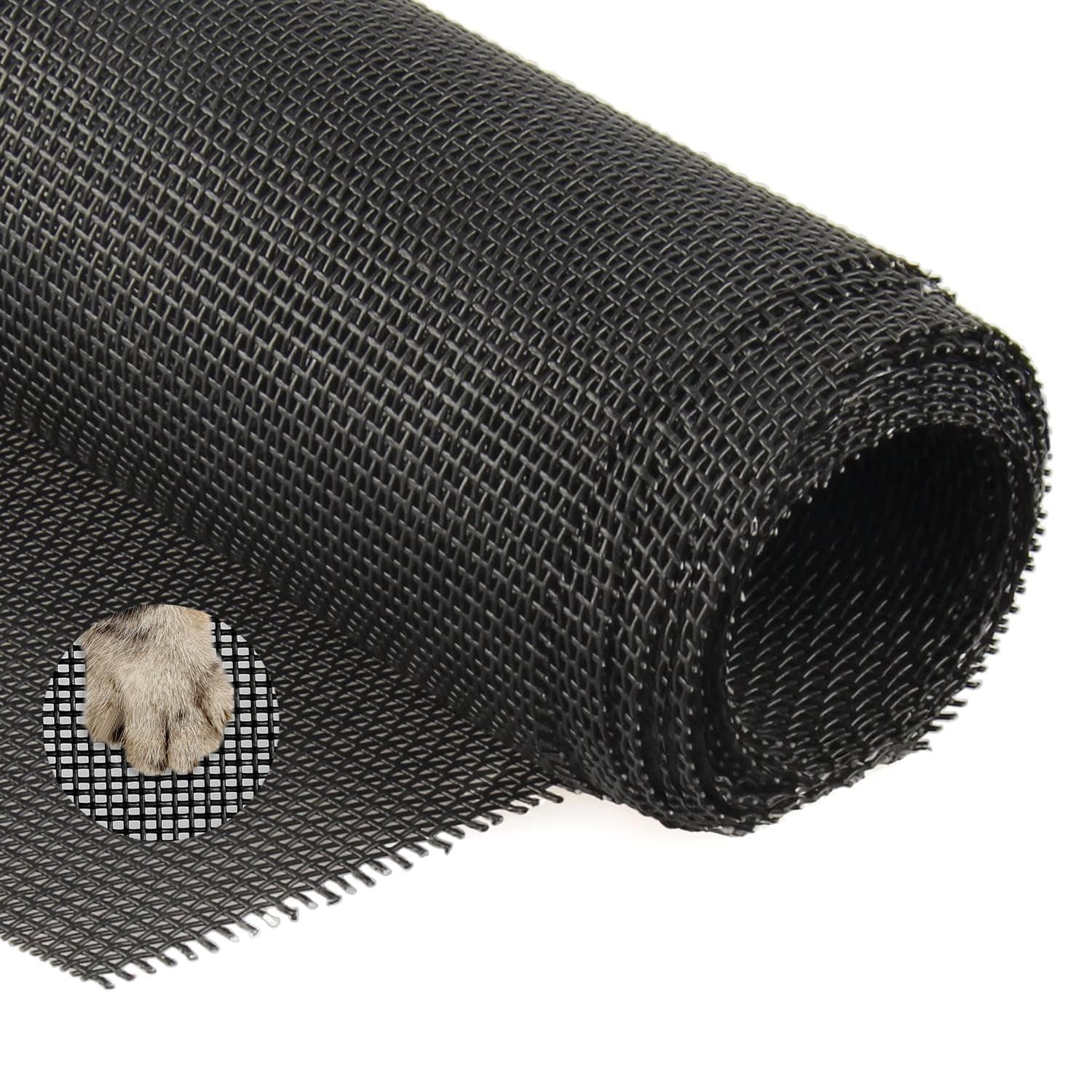 🐱 Yotache Katzenschutzgitter 252×122 cm Schwarz | PETSCREEN | PVC-beschichtetes Polyester
