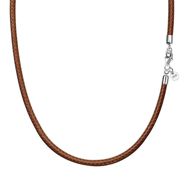 Viwind Lederkette 925 Silber Verschluss 😍 Damen Herren Kette 2.5mm breit