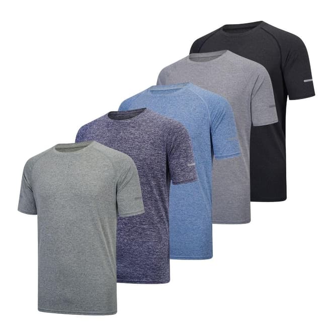 🏋️‍♂️👕 5er Pack Herren-T-Shirt für Fitnessstudio und Training | Atmungsaktives Sportoberteil