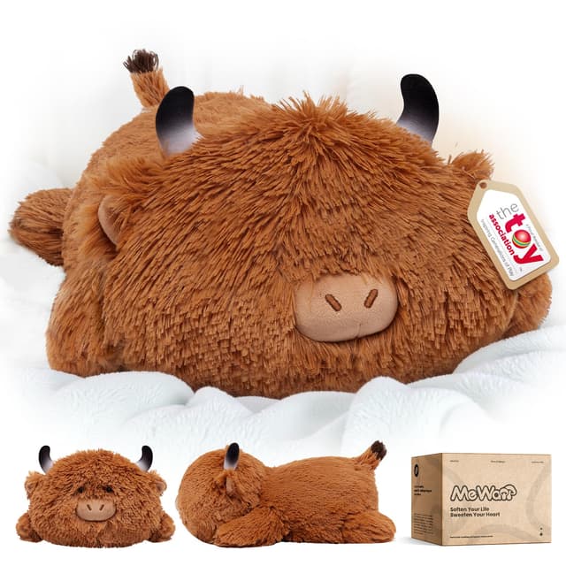 Mewaii Süßes Hochlandrind Kuh Kuscheltier Plüschkissen für Kinder 😍🐄