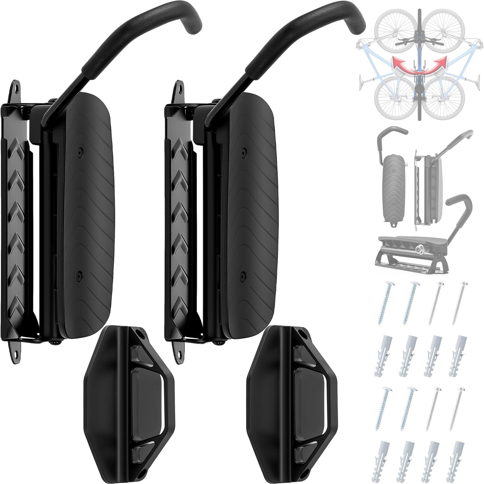 🚴‍♂️ Hycline Fahrrad Wandhalterung 2er Pack - Schwenkbare Fahrradständer für Garage 🛠️