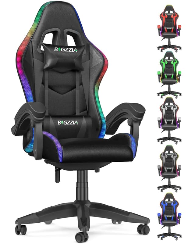 🎮 Bigzzia Gaming Stuhl mit LED - Gaming Sessel Ergonomischer PC Stuhl 🌟