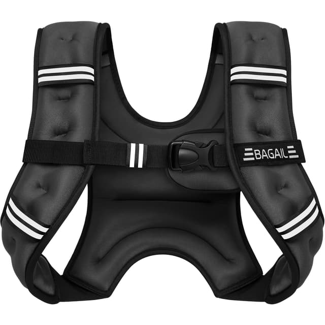 🏋️‍♂️ BAGAIL Gewichtsweste für Krafttraining | Brustgröße Verstellbar | Fitnessstudio-Workouts und Yoga-Training | Schwarz-A 5.5kg/12lb