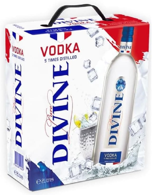 🍸 Pure Divine - Französischer Vodka aus den Nordvogesen - 37.5% Vol - Großpackungen 2 Liter 🎉