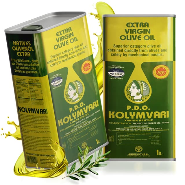 Kolymvari Olivenöl g.U. | Extra Natives Olivenöl 2x 1 Liter Mini-Kanister 🌿🌞