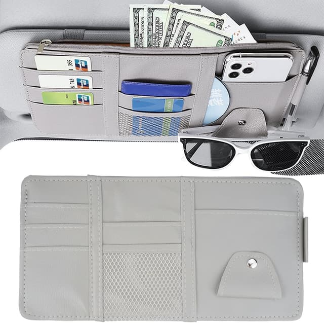 🚗🕶️ Cuhostki Auto Sonnenblende Organizer 31x15.5cm - Multifunktions Aufbewahrungstasche