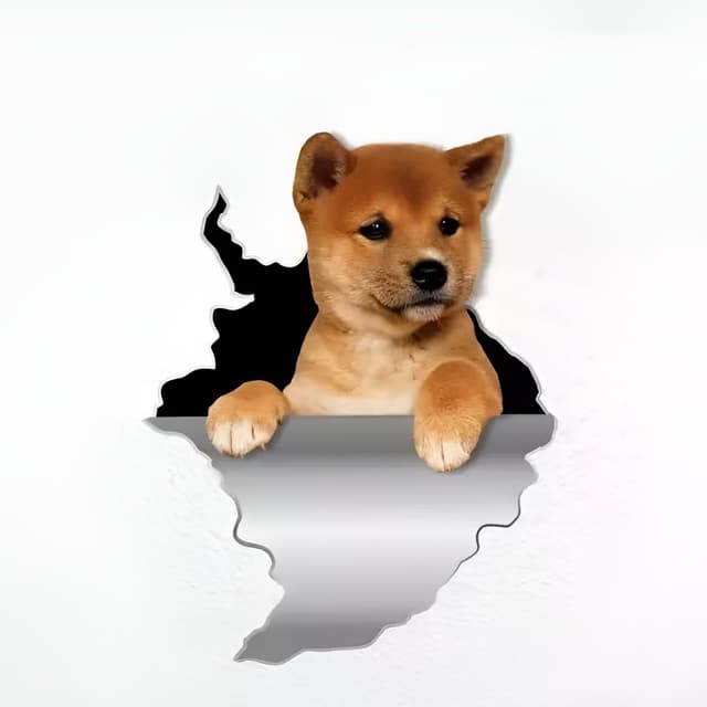 Autoaufkleber Shiba Inu 3D Zerrissen 15cm Wasserdichte Haustier Hund Reflektierende Lustig Sticker Dekor