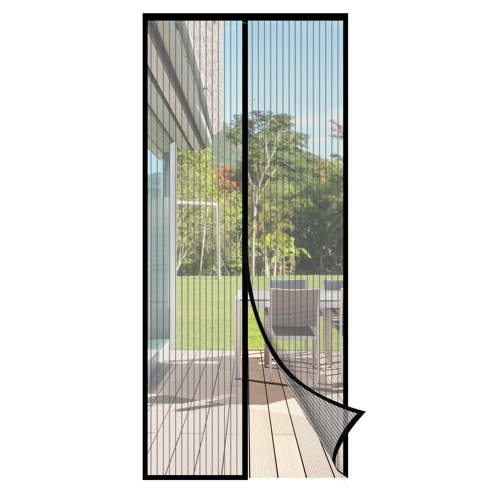 Sekey Fliegengitter Balkontür Magnet, Insektenschutz Tür 90x210 cm Schwarz