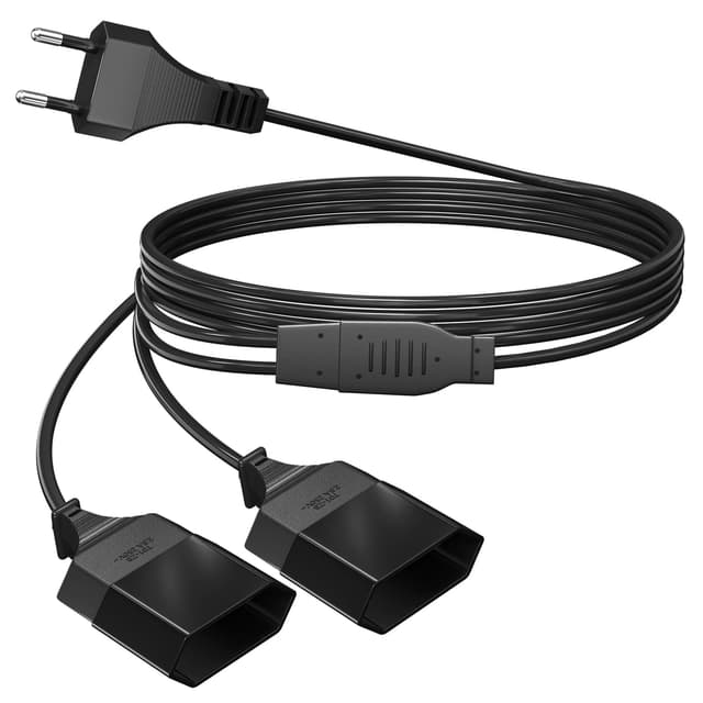 🔌 3M Stromkabel Verlängerung Netzkabel, 2-in-1 Verlängerungskabel Typ-C-Stecker Eurostecker