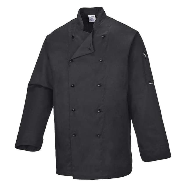 👨‍🍳🧥 PORTWEST Somerset Kochjacke - Schwarz - XL