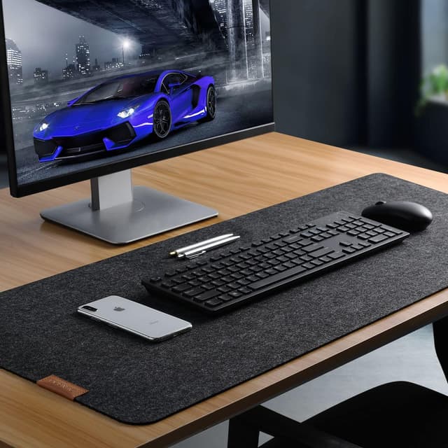 Große Schreibtischunterlage aus Filz | Rutschfester Desk Mat | Büro-Desktopschutz