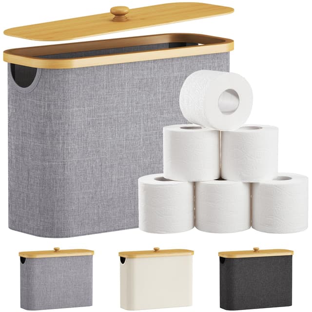 🚽🧻 Lifewit 23L Toilettenpapier Aufbewahrungskorb, Bambus Badezimmer Organizer - Deal des Tages! 🛍️