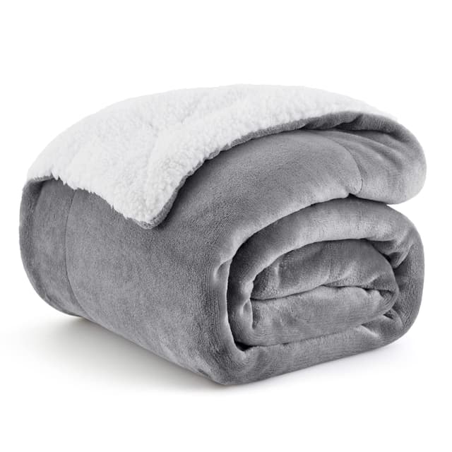 🛋️ Kuschelige Sherpa-Decke für Sofa - Grau 150x200 cm XL