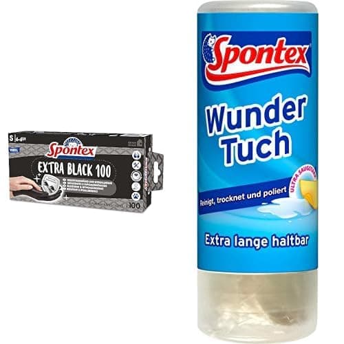 🧤 Spontex Bundle Extra Black Einmalhandschuhe & Wundertuch S Bundle mit Extra Black 🧼