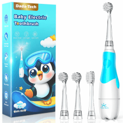 🦷 Elektrische Zahnbürste für Babys ab 6 Monate - Blauer Pinguin 🐧