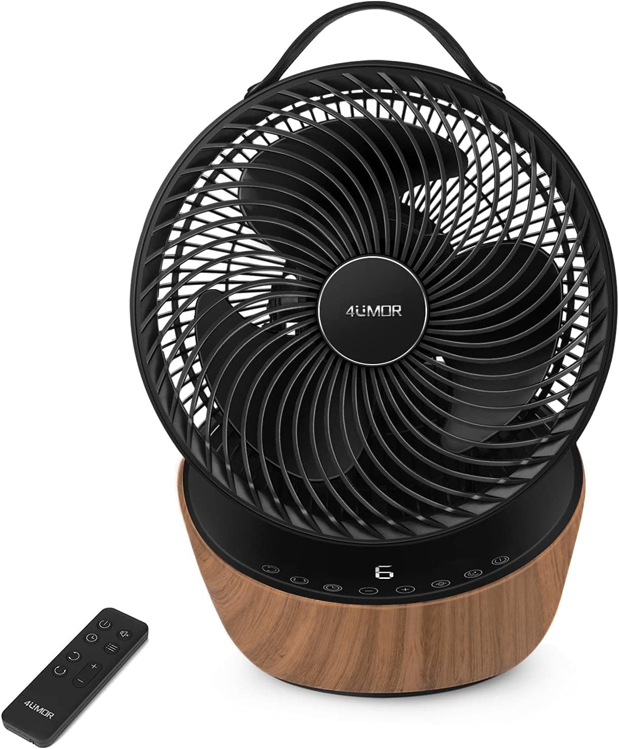 4UMOR Ventilator leise 20dB 7,6m/s Turbo 21W DC Motor 12 Geschwindigkeiten Tischventilator sehr Leise 3D Luftzirkulation
