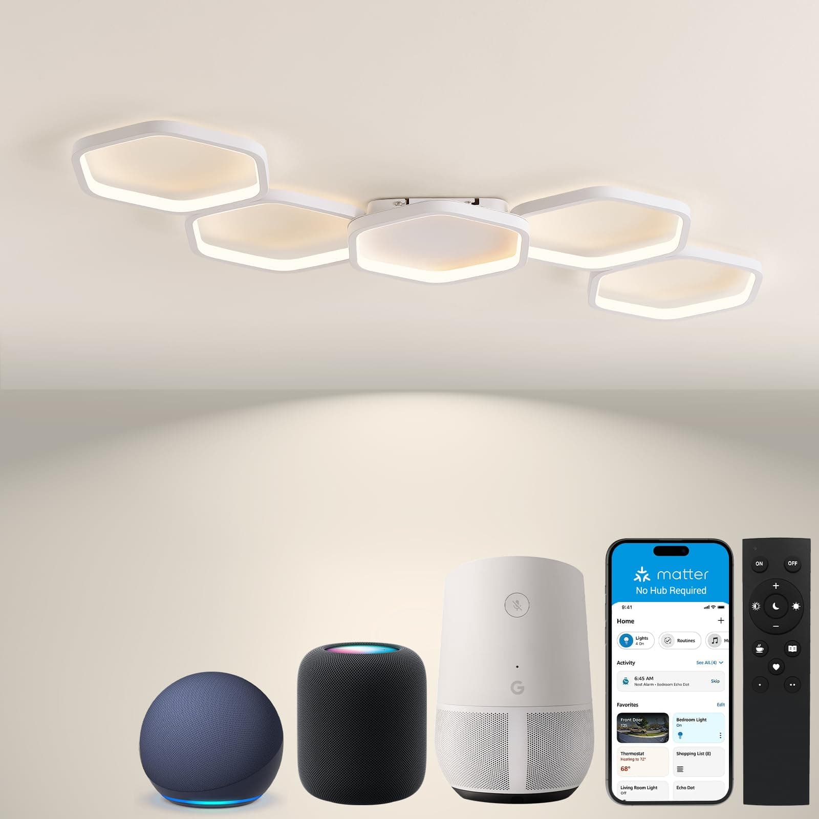 Yuanfenghua Matter Smart LED Deckenleuchte 48W 3000-6500K Deckenlampe mit Fernbedienung ⭐️🏡