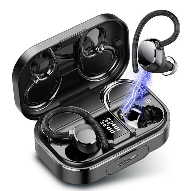Bluetooth Kopfhörer Sport 🎧 Kabellos Bluetooth 5.3 mit HD Mic Schwarz