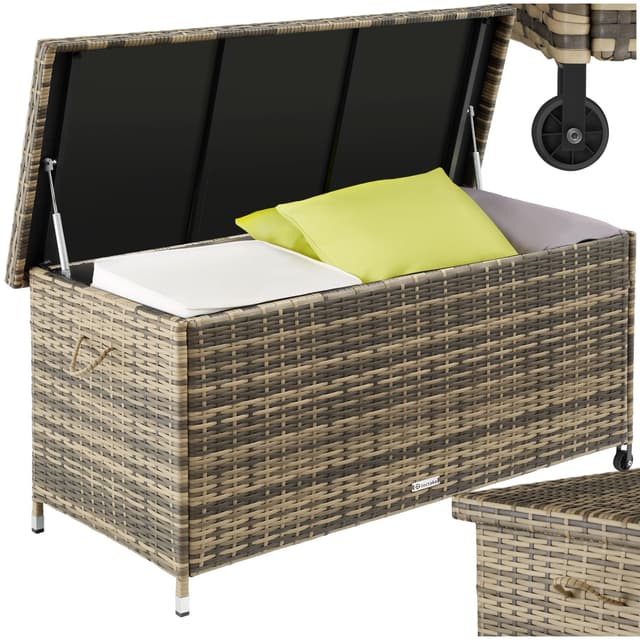 🌿🌞 Große Poly Rattan Aufbewahrungsbox für Garten, Terrasse & Balkon 🌞🌿