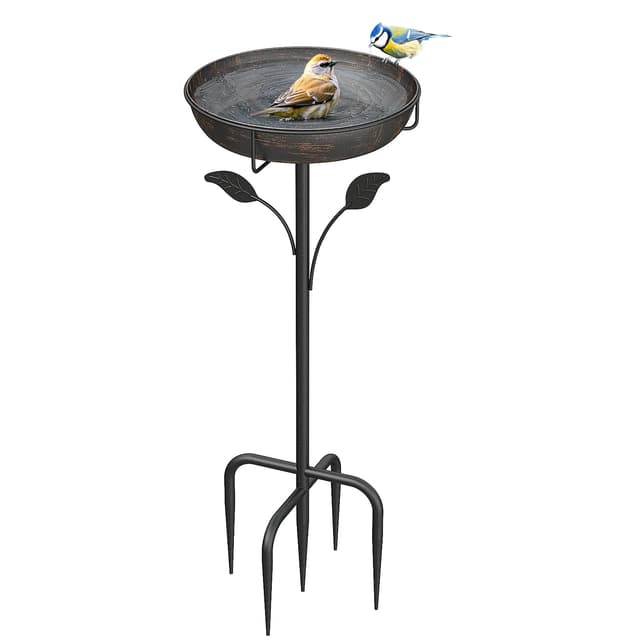 🐦🌿 WELDUN Vogeltränke Vogelbad 26CM - Schwerlast Metall, Winterfest, Bronze Φ26CM